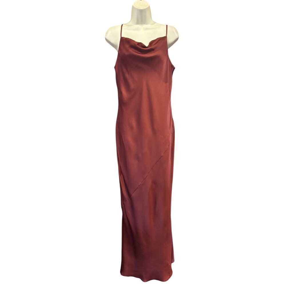 Shona Joy La Lune Bias Cowl Midi dress in Terra Cotta Size 6